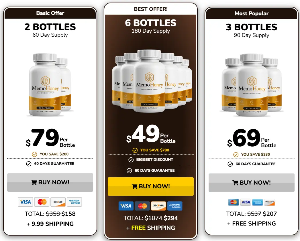 MemoHoney Pricing Screenshot